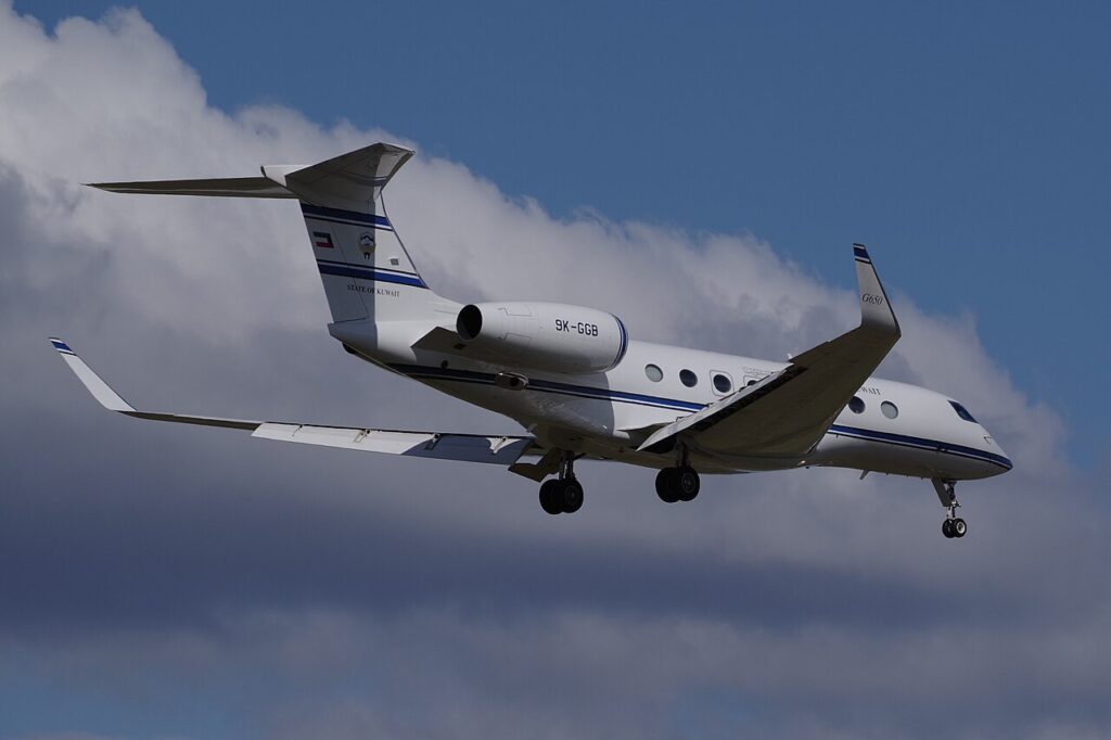 Gulfstream samolot ląduje